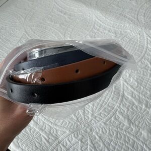 Women's Blue, Black and Brown Leather Belt Set